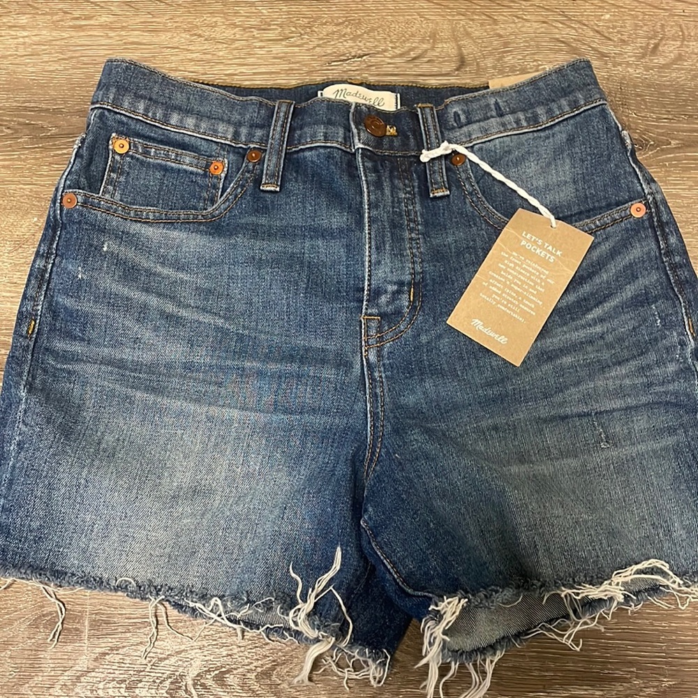 NWT Madewell Glen oaks high rise denim shorts 25